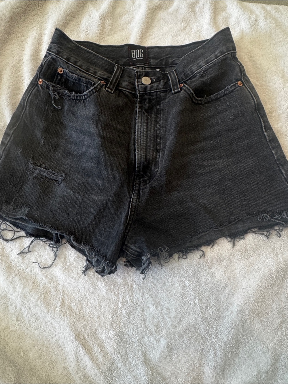BDG Urban Outfitters A-line Black Frayed Denim Cutoff Shorts